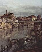 Bernardo Bellotto Ansicht von Dresden, Der alte Wassergraben des Zwingers, von der Orangerie Richtung Stadt aus gesehen oil on canvas